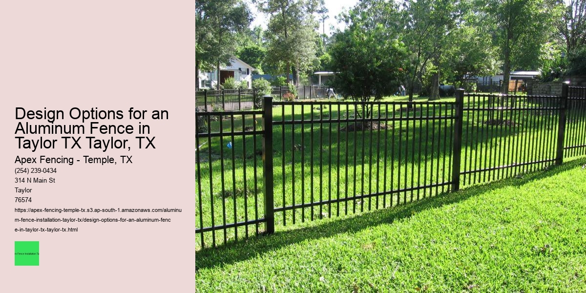 Design Options for an Aluminum Fence in Taylor TX Taylor, TX